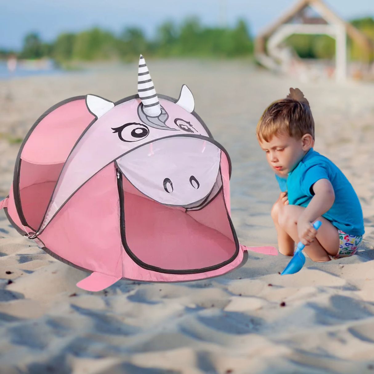 tente-enfant-licorne-rose-jeux-détente-sans-moustique-maison-chat