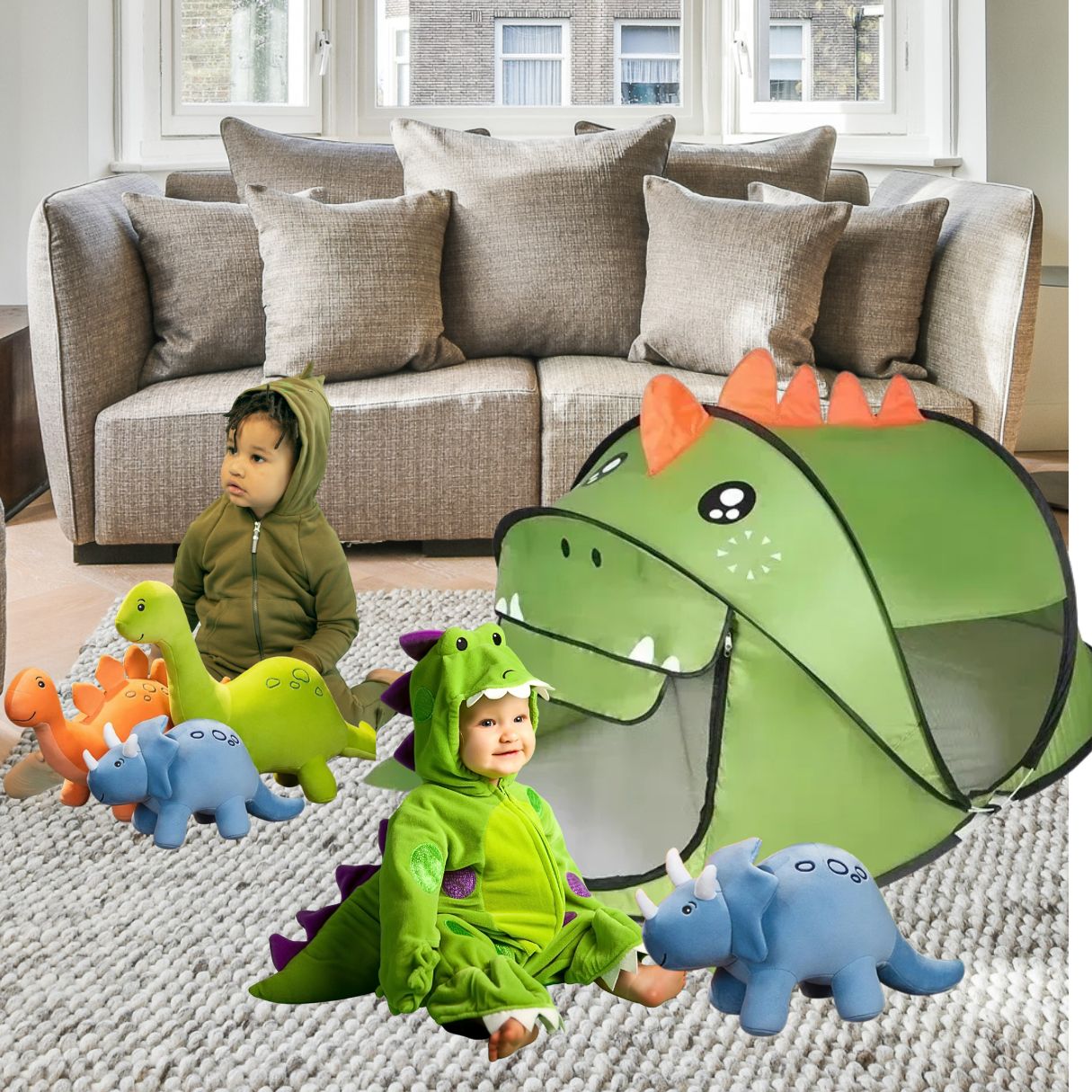 tente-enfant-sécuritaire-pour-bébé-contre-piqûre-insecte-Dinosaure