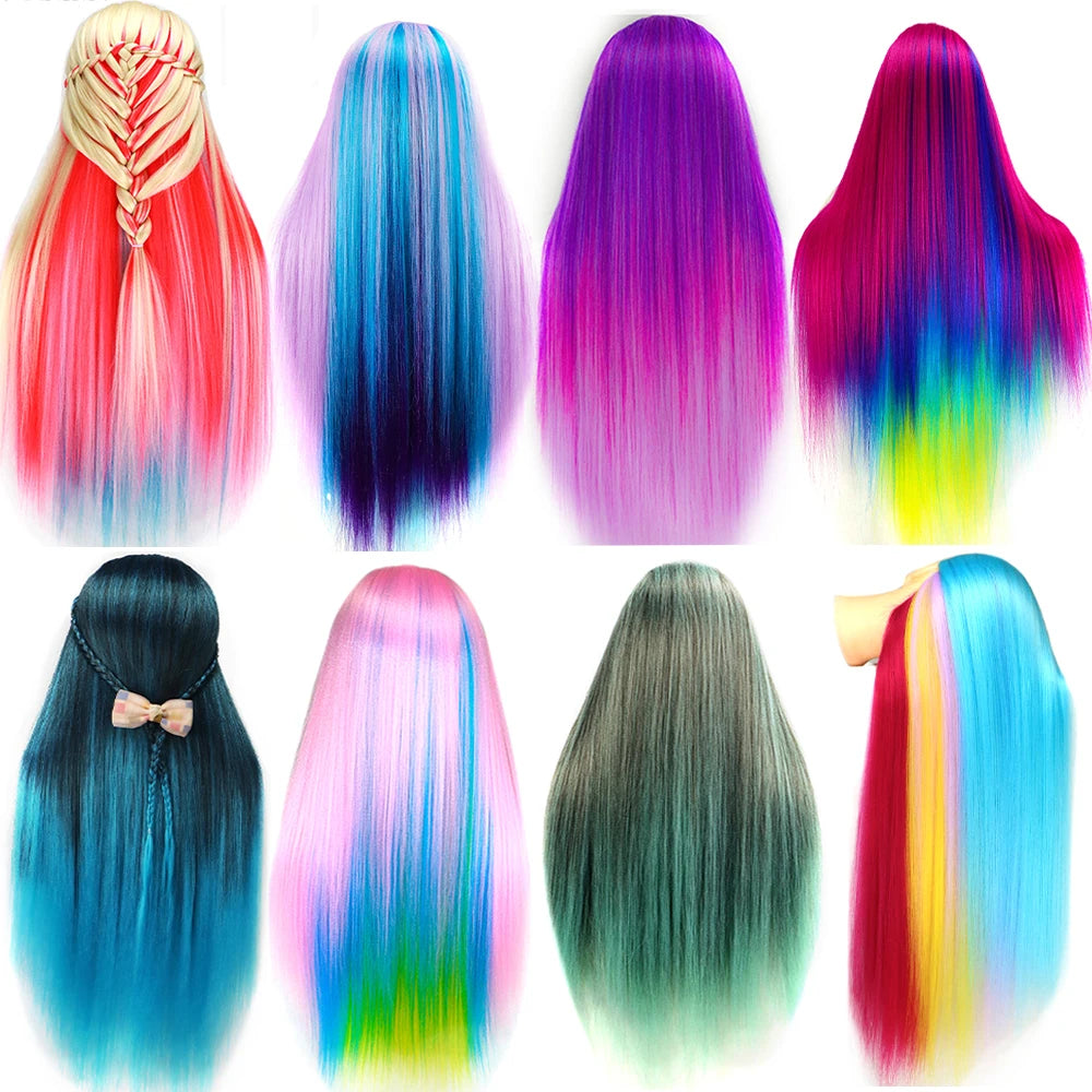 tête à coiffer multicolores