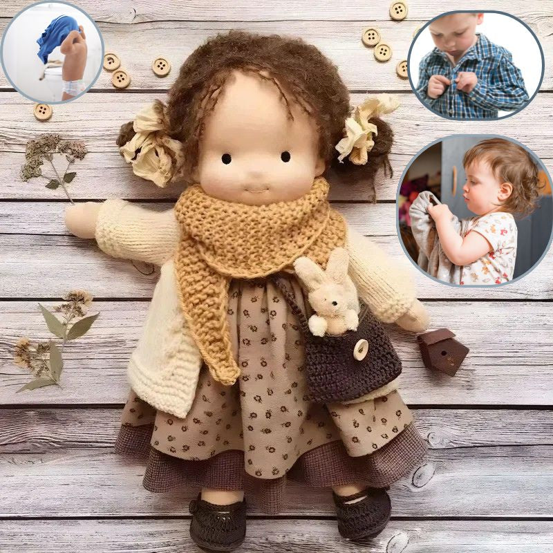 aider enfant à développer son autonomie d habillage avec une poupée chiffon et des vetement poupee adapté