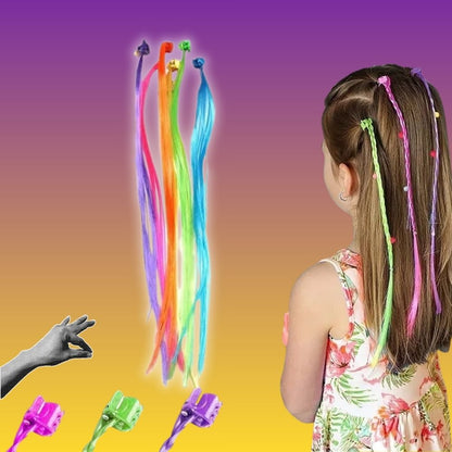6 Extensions 32cm de cheveux colorées|motricité-créativité