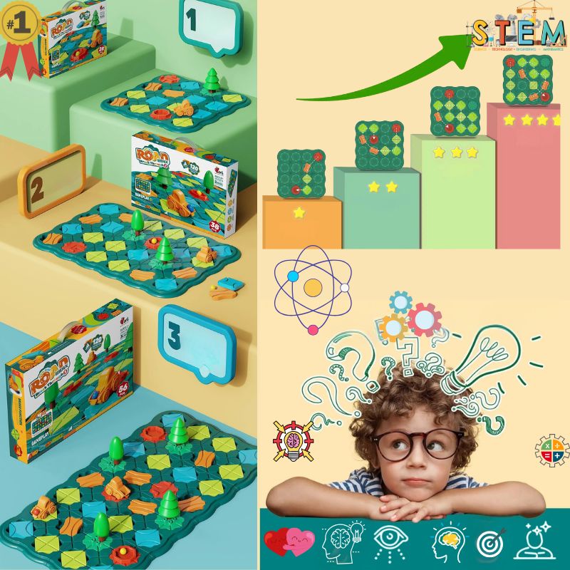 Jeu de Logique |  Le P'TIT ROUTIER™ Construction de routes♟️🚜(enfant:3-8ans)