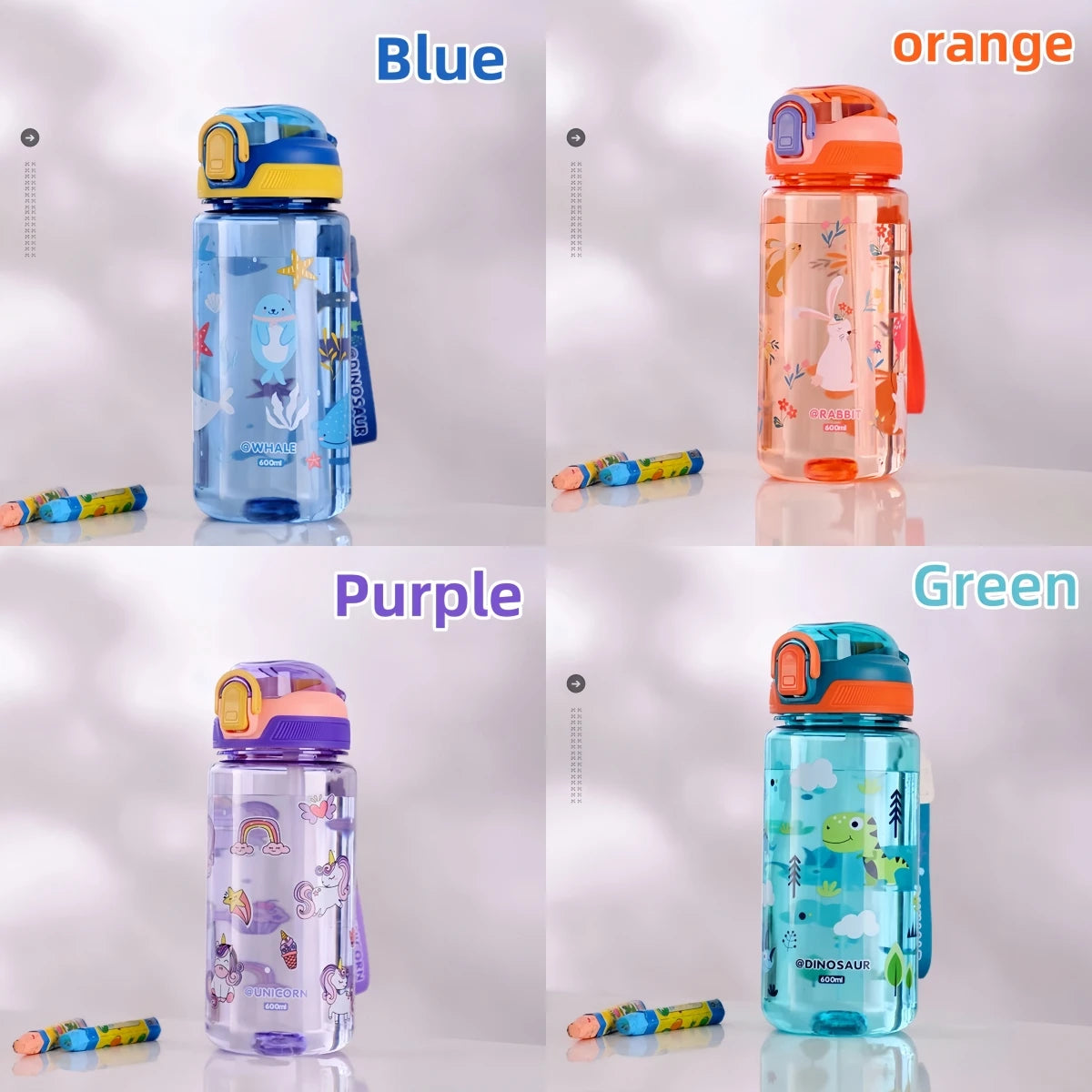 GOURDE ENFANT| Paille en sillicone, sans fuite le gourde POP™
