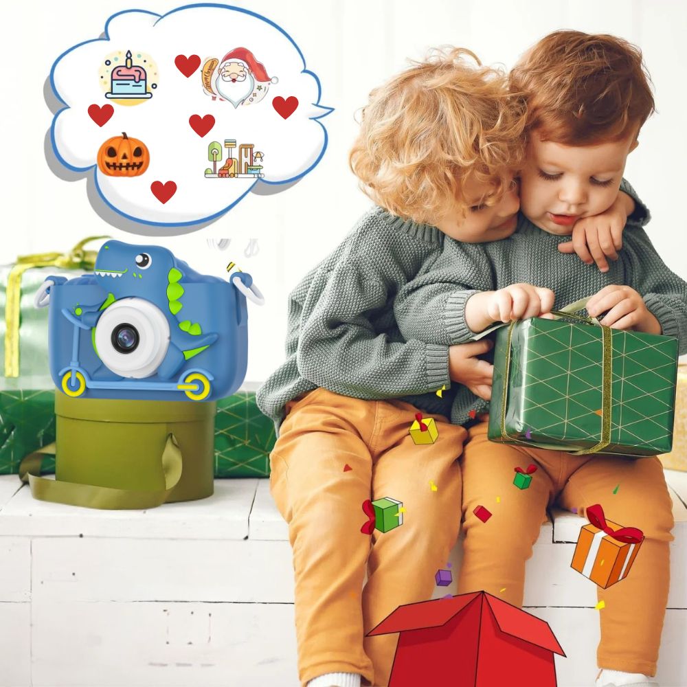 appareil photo enfant 3 ans collection bleue,anti choc robuste, ludique cadeau pour le développement du langage