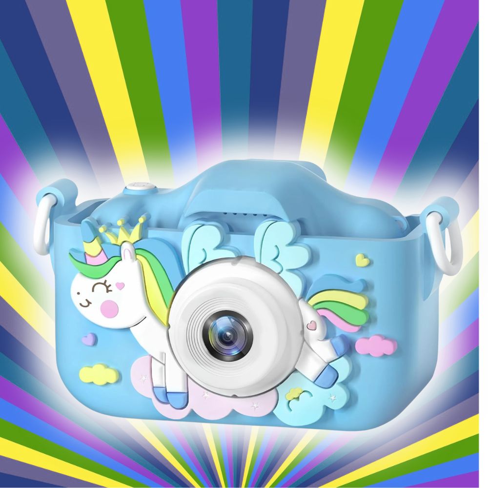 mini appareil photo enfant 3 ans licorne sur son nuage bleu