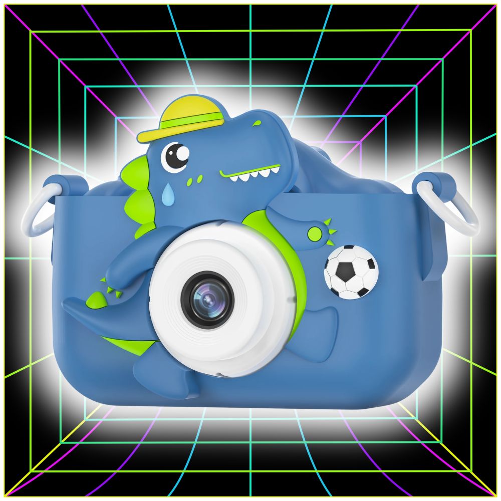 mini appareil photo enfant 3 ans dino foot bleu