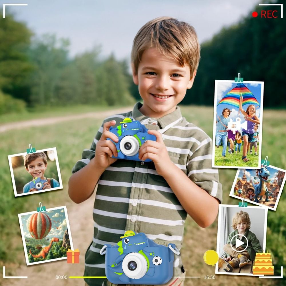 appareil photo enfant 3 ans collection bleue,anti choc robuste, ludique 