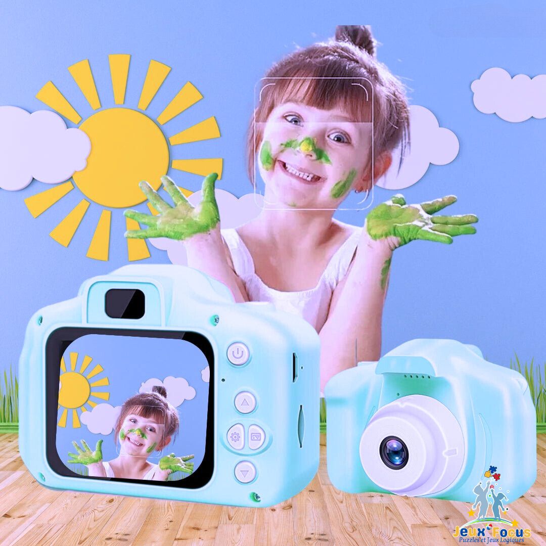 appareil photo enfant bleu caméra kids facile à utiliser pour les jeunes enfantsrobuste à l'épreuve des enfants