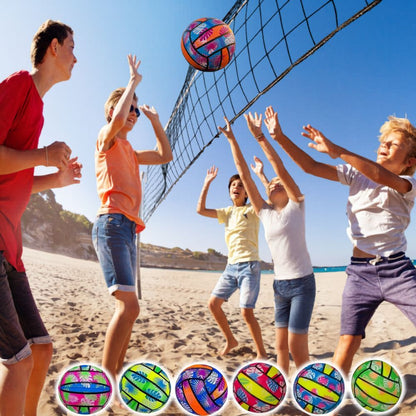 jeu extérieur pour toute la famille volley ball :couleur du  ballon volley  brillante et fluorescente