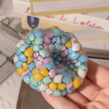 Boules Anti-Stress Squishy Dopamine perle cubique couleurs douces
