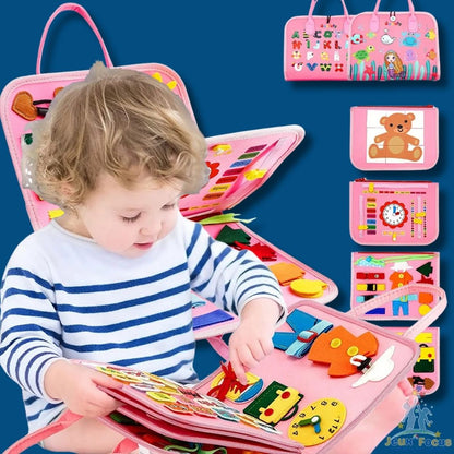 busy-board-busy-ook-quiet-book-rose-enfant-cadeau-1-an-2-ans