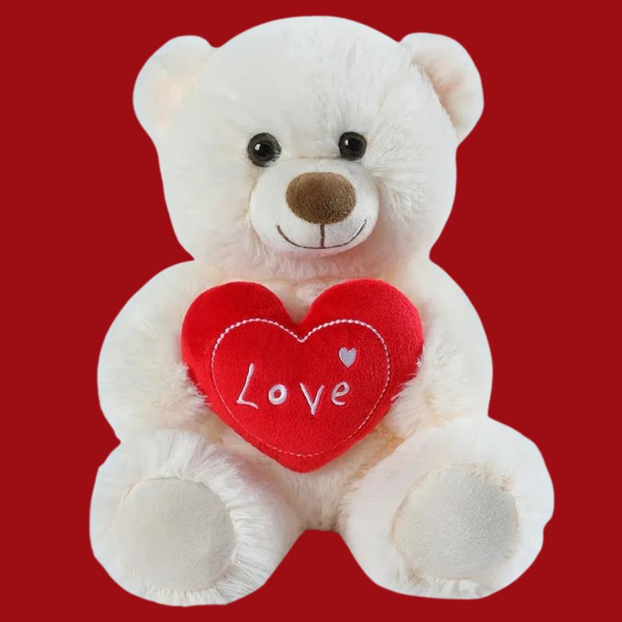 offrez le cadeaux st-valentin idéal le préféré soit le mignon ourson polaire tout blanc avec un coeur signé Amour pour faire plaisir