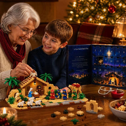 calendrier de l'avent raconter la Nativité aux enfants une porte à la fois onstruction Bloc par bloc