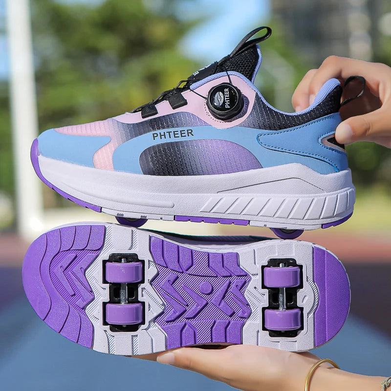 chaussure à roulette double  roulement de bonne qualité  sécuritaire