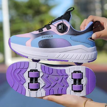 chaussure à roulette double  roulement de bonne qualité  sécuritaire