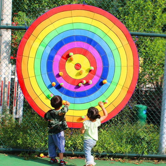 jeu de Cible flechette géant multicolore   de 2 mètres ,jeu de lancer de balle collantes, exercice de base ball