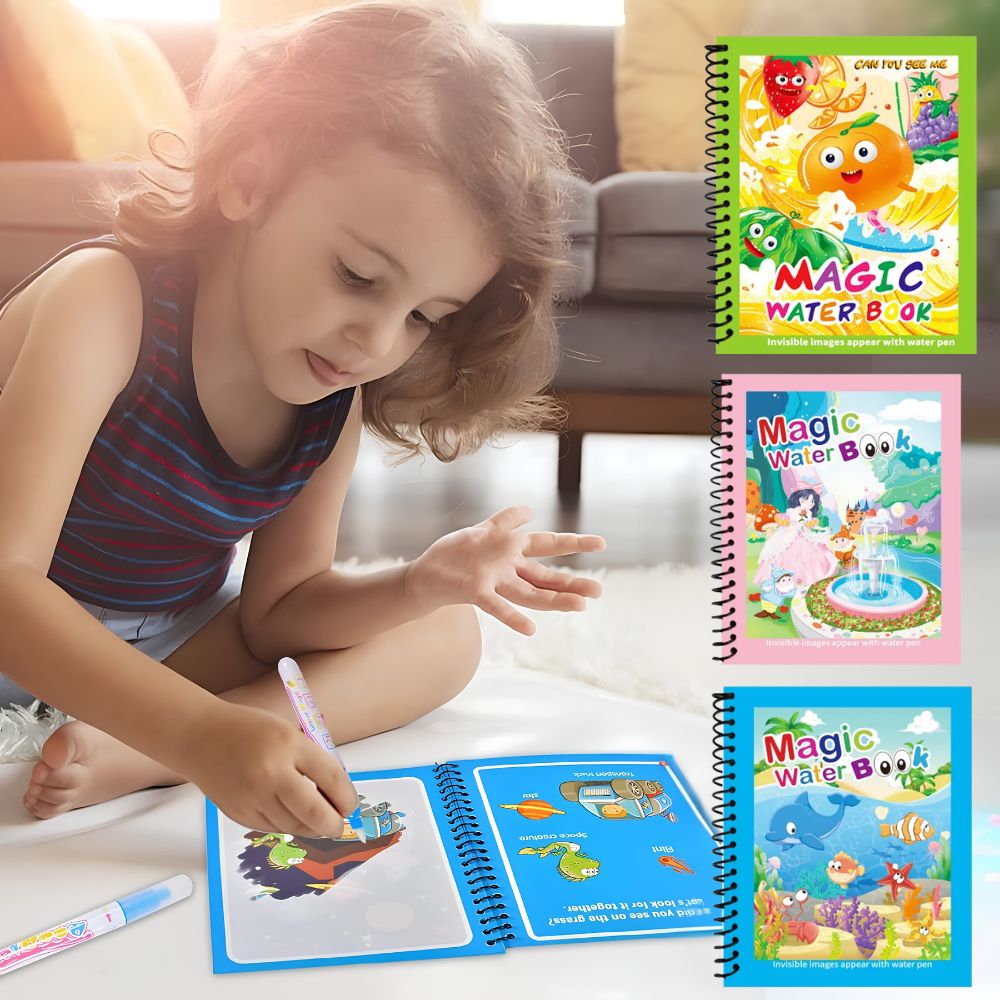 COLORIAGE MAGIQUE| Peinture Magique™ à l'eau reutilisable-Jeu Calme & autonome 2-8ans