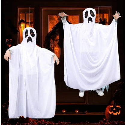 déguisement halloween enfant de fantôme modèle cagoulé avec expression du visage fâchée idéale pour l esprit de l'Halloween ou toute fêtes costumées