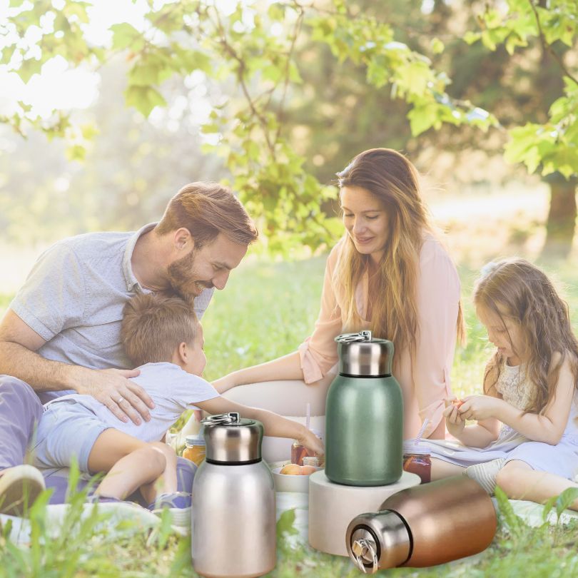 GOURDE-INOX-Thermos-acier-inoxydable-qualite-alimentaire-pique-nique-famille