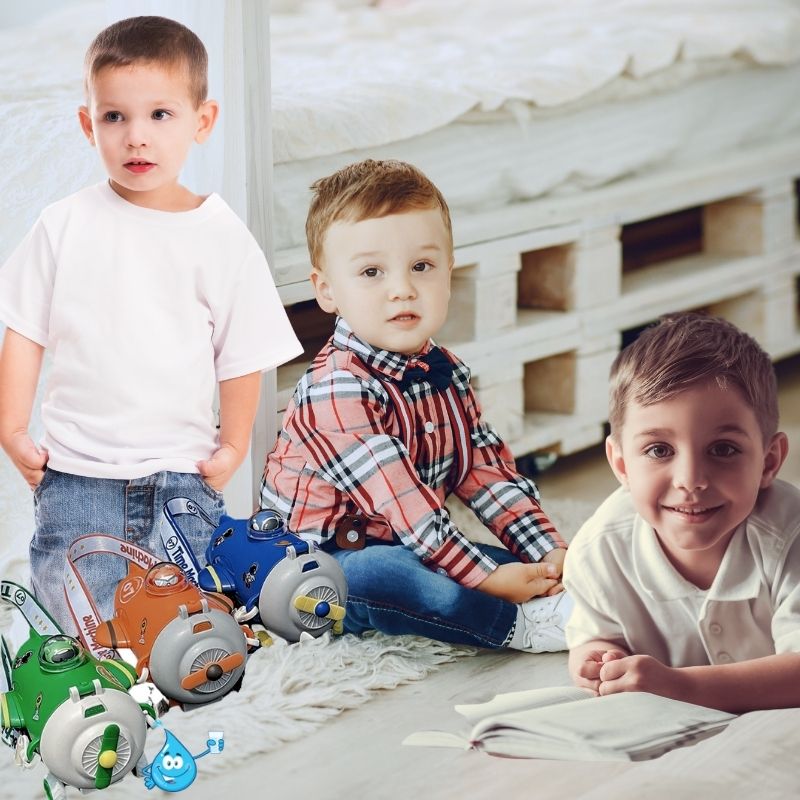 Gourde-enfant-ludique-avion-résistante-tritan-colorée