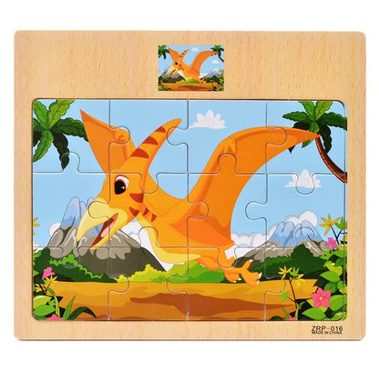 Puzzle en bois pour enfants, 12/9 pièces, véhicule de dessin animé, animaux, apprentissage, jouets éducatifs, cadeau pour enfants, offre spéciale