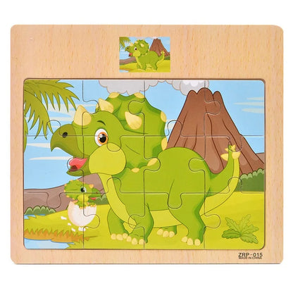 Puzzle en bois pour enfants, 12/9 pièces, véhicule de dessin animé, animaux, apprentissage, jouets éducatifs, cadeau pour enfants, offre spéciale