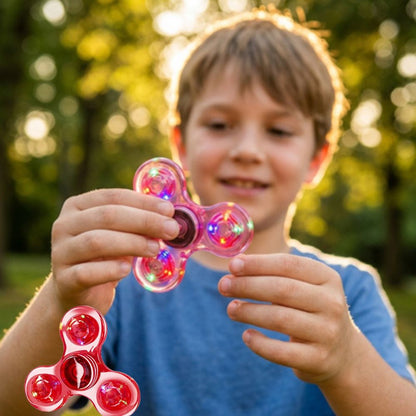 Hand spinner LED avec Pile et bouton intégrée, sans recharge, longue autonomie