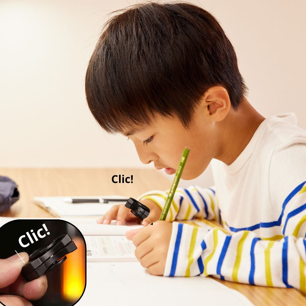 hand spinner 3 en 1 en métal noir clip télégramme