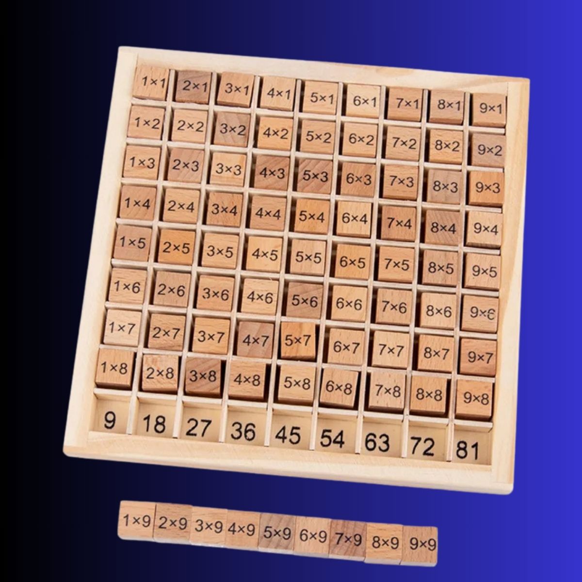 jouer pour apprendre mieux avec ce jeu mathématique en bois naturel de tables de multiplications