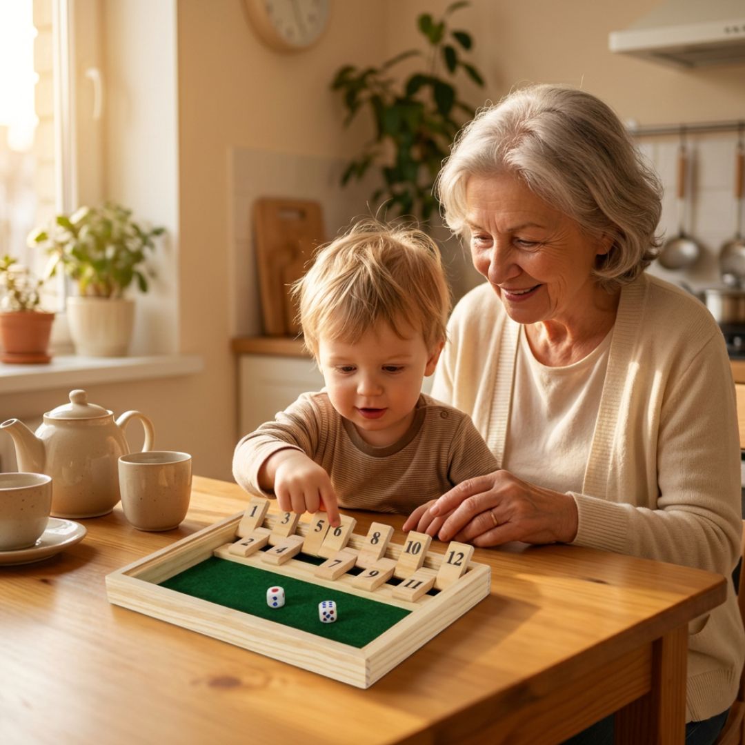 jeux de société famille en bois, apprentissage des chiffres et des nombres