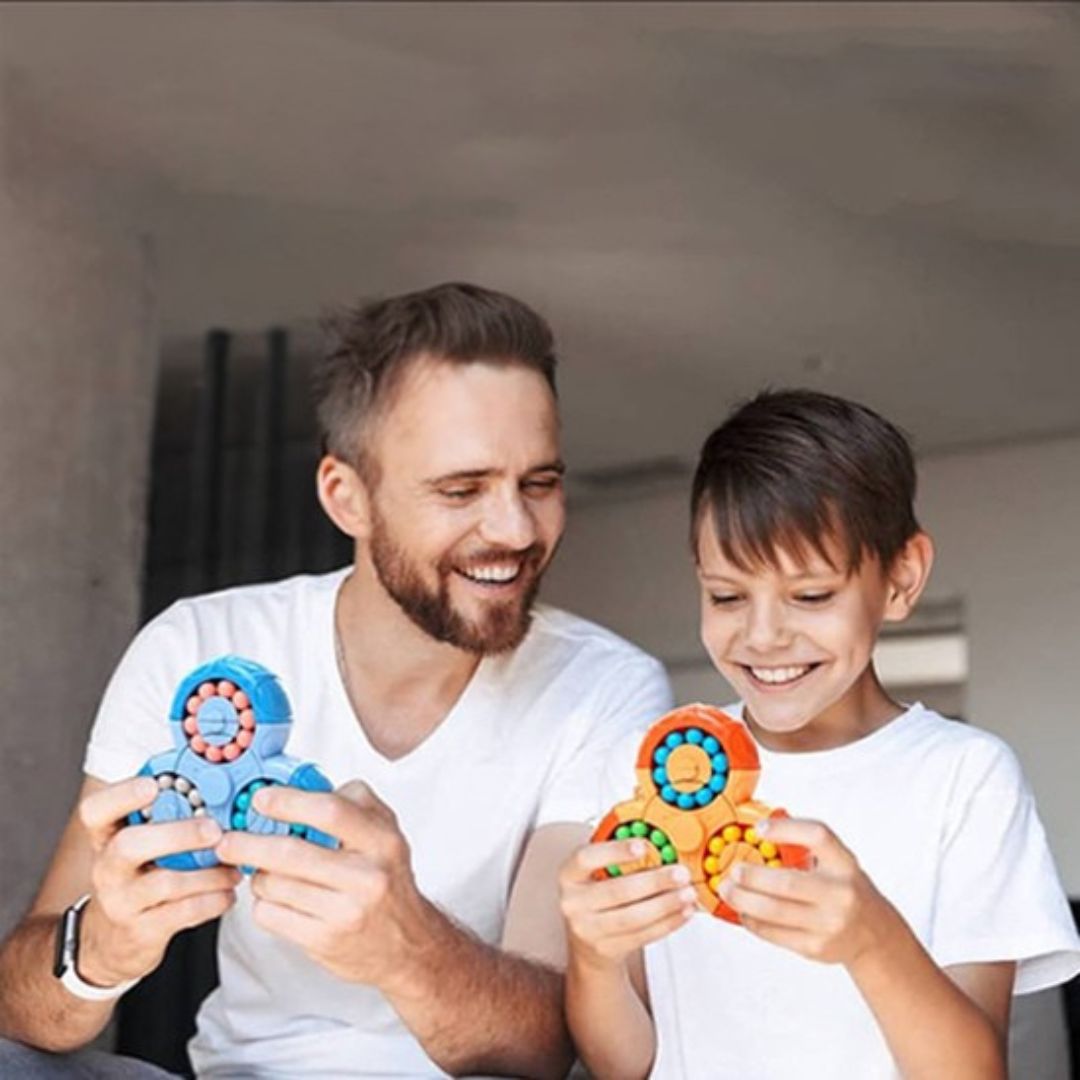 jouet anti stress amusant un puzzle 3 D rempli de billes à déplacer un fidget spinner