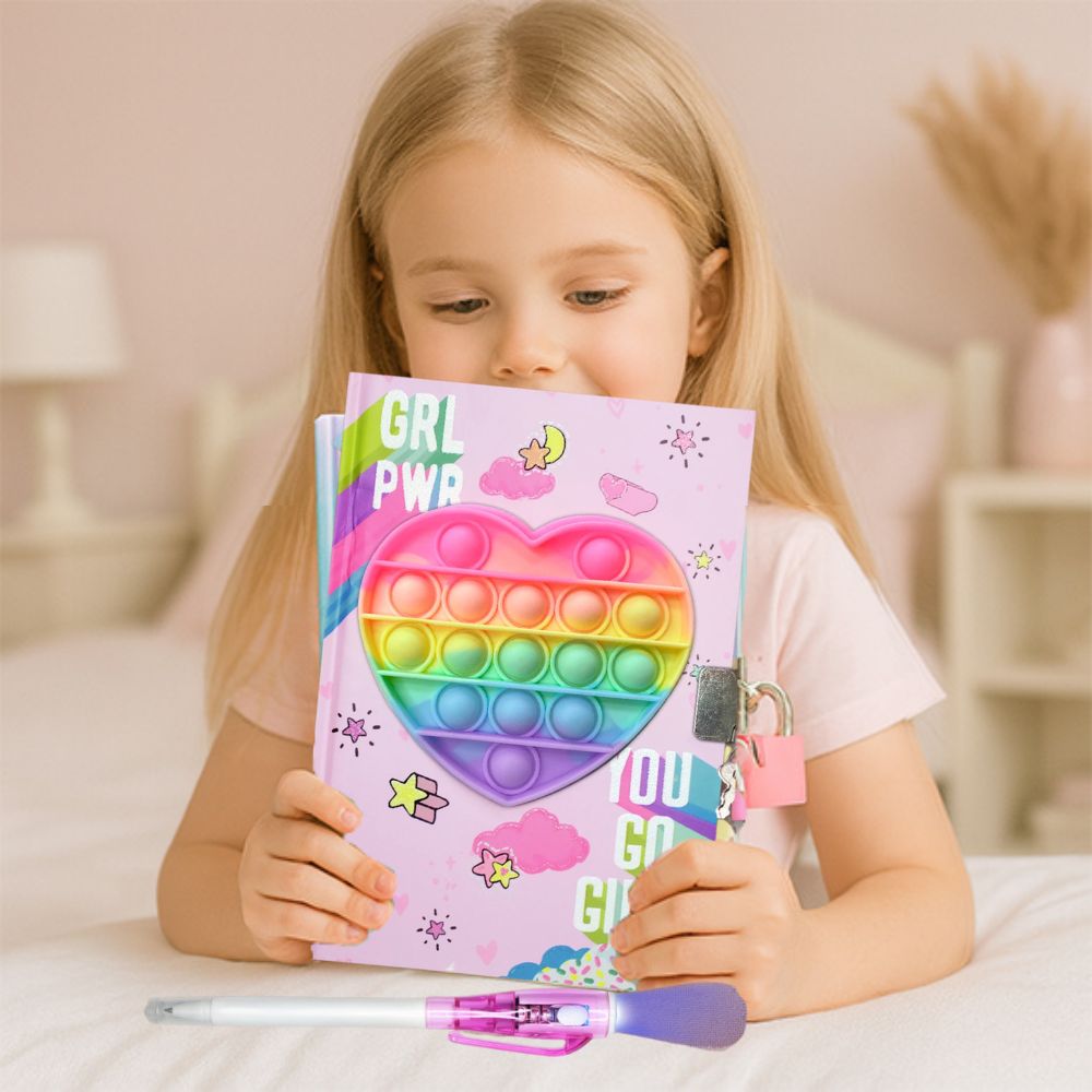 Journal intime pour fillette POP IT fidget toys thérapeutique