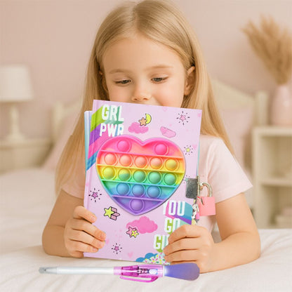 Journal intime pour fillette POP IT fidget toys thérapeutique