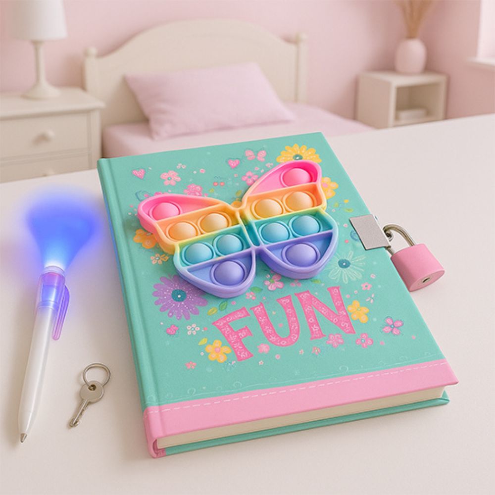 Journal intime pour fillette Pop It fidget toys discret avec ptit cadenas cachette à secrets