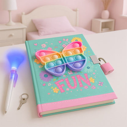 Journal intime pour fillette Pop It fidget toys discret avec ptit cadenas cachette à secrets