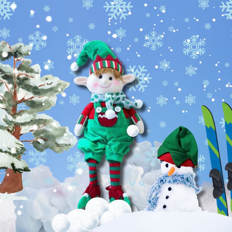 Joli Lutin Farceur avec vêtement vert modèle garçon avec écharpe mignon