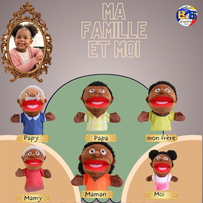 Marionnettes  africaines et caucasiennes🎭 | 🎭Marionnette-Popette™
