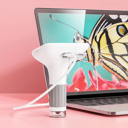 microscope électronique pour enfant couleur blanc enregistre transfert sur ordi sans fil