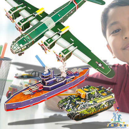PUZZLE-3D-garçons-avion-bateau-tank