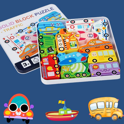 PUZZLE-EN-BOIS-3D-transport-voiture-avion-vehicules