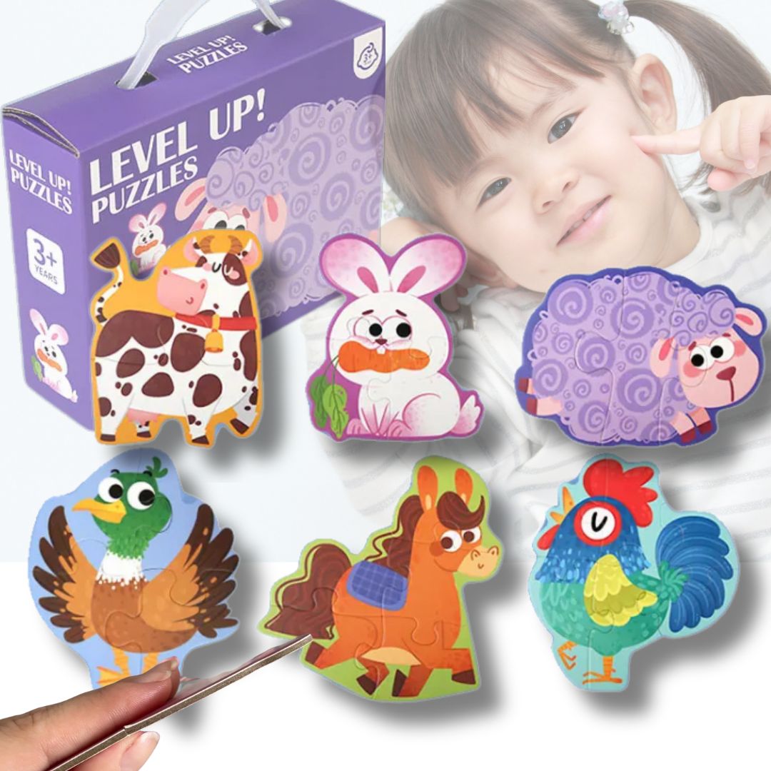 PUZZLE enfant 3 ans bois theme animaux de la ferme 3 ans