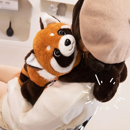 une adolescente utilise la peluche lestée raton laveur thérapeutique 