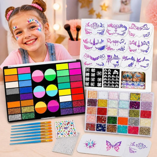 pochoir et maquillage halloween  kit complet
