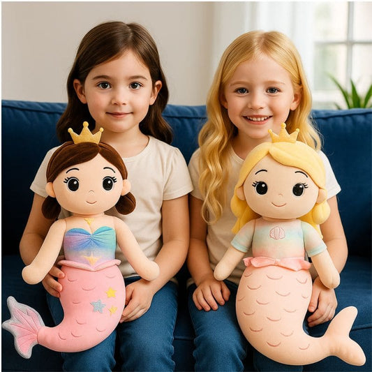 poupée pour fillette en forme de jolie sirène des mers un sirène blonde et une autre brunette pour toutes les petites filles 