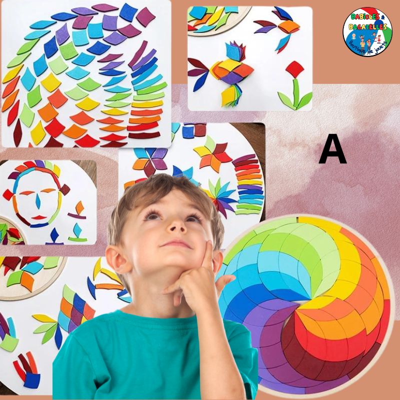 puzzle en bois coloré pour enfant dès 5 et 6 ans