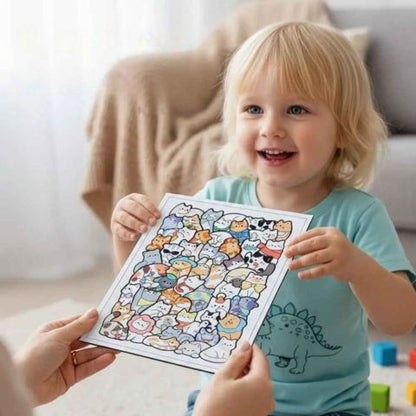 PUZZLE ENFANT 5 ANS CHATS ET FÉLINS , 50 PIÈCES DE JEU EN BOIS AMUSANTE EN FORME DE FÉLIN