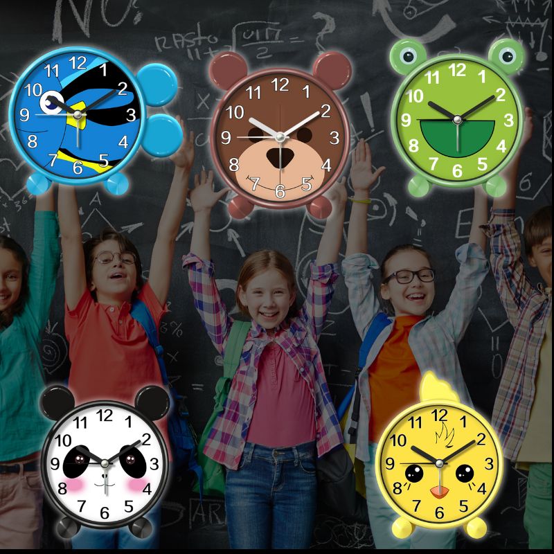 Reveil-Enfant-Réveil-Matin-coloré-avec-trotteuse-décorative-amusante-éducative