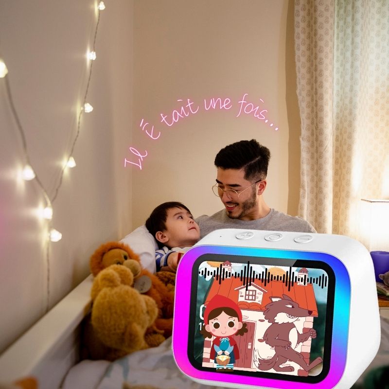 Reveil connecté veilleuse musicale haut-parleur bluetooth 
