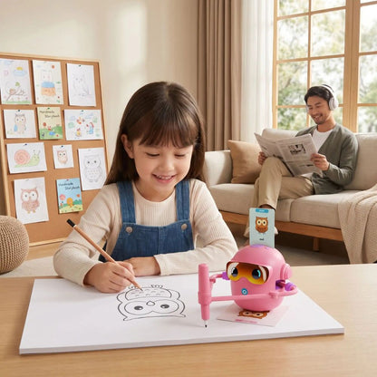 robot dessin dessin un hibou que la fillette refait en plus grand. Funny-Bot™ rose Smart , 