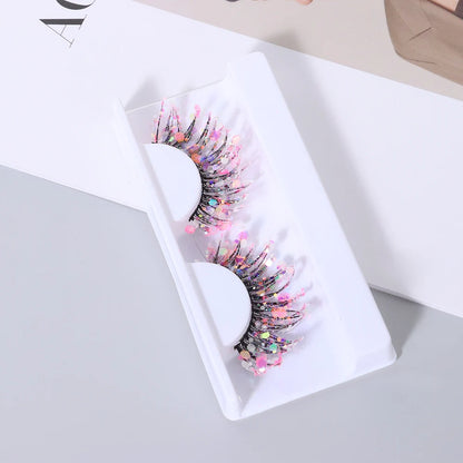 NEW 1 Pair 25mm 3D Luminous Mink Eyelashes Fluffy Dramatic Lashes Messy Long False Eyelashes Makeup Sequins Eye Lashes